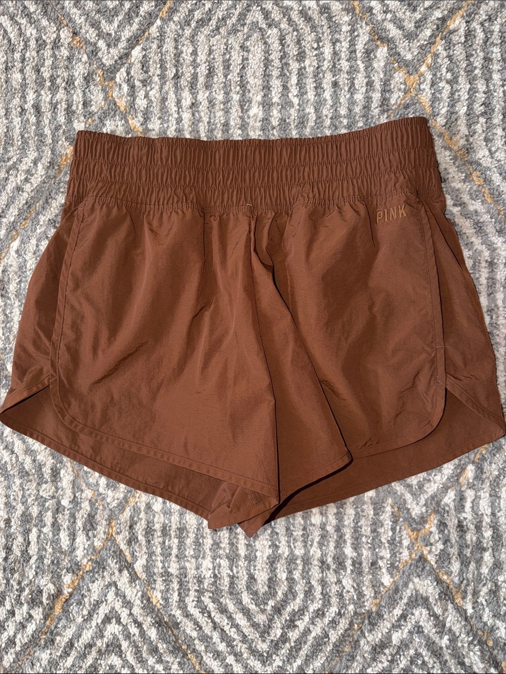 PINK Victoria's Secret Women's Brown Athletic Shorts Smocked